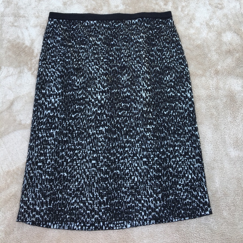 JONES NY Knit Pencil Skirt Stretch Black White Abstract Pattern Size 1X